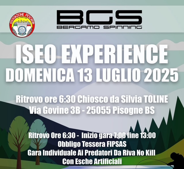 Iseo Experience Domenica 13 Luglio 2025 Gara individuale predatori da riva